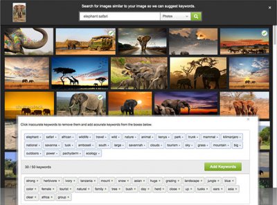 Расширение функции кейвордирования в фотобанке (микростоке) Shutterstock