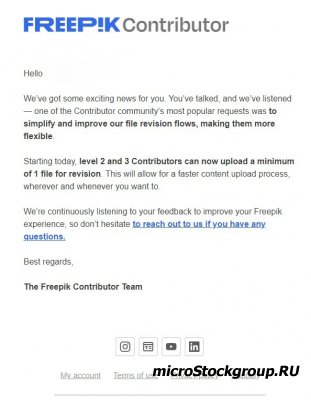 Freepik - отмена минимального порога загрузки контента